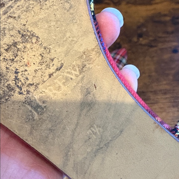 J. Crew Women's Vibrant Red Tartan Plaid D’Orsay Flats Size 7.5 Shoes - Picture 5 of 5